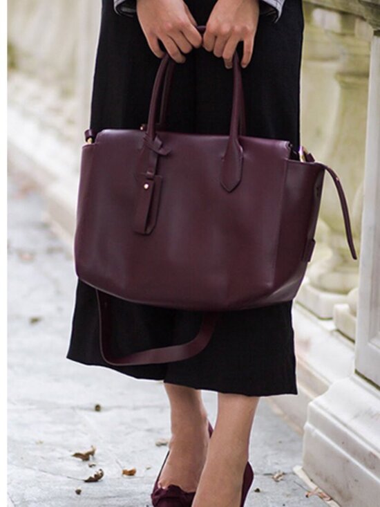 J. Crew Handbags - J. Crew NWT Harper Satchel Bag Oxblood Burgundy Top Handle Italian Leather